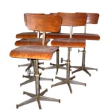 Vintage Set of 6 Italian Industrial Stools