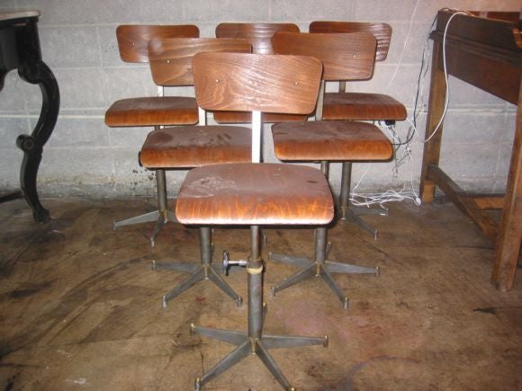 Set of 6 Italian Industrial Stools
