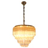 Italian Venini 60s Cut Glass Chandelier