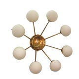 Stilnovo 1960s 8 Arm Brass Chandelier