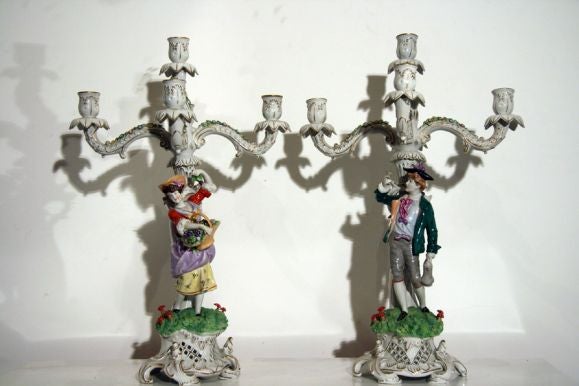 Coppia Capodimonte Candelabre