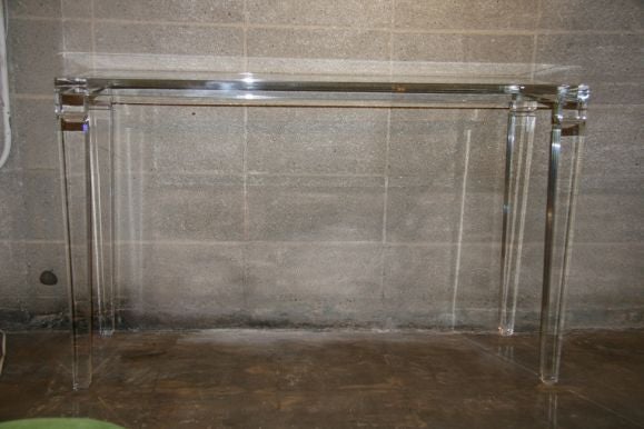Pair of Plexiglass Consoles