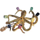 Italian Ceramic Octopus Chandelier