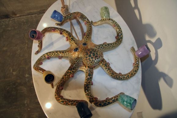 Italian Ceramic Octopus Chandelier 5