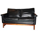 Black Leather Settee