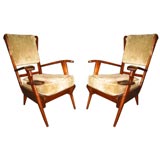 Pair of Italian 50s Armchairs Attribuited To Guglielmo Ulrich