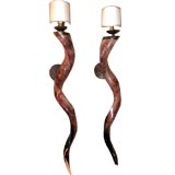 Custom African Horn Sconces