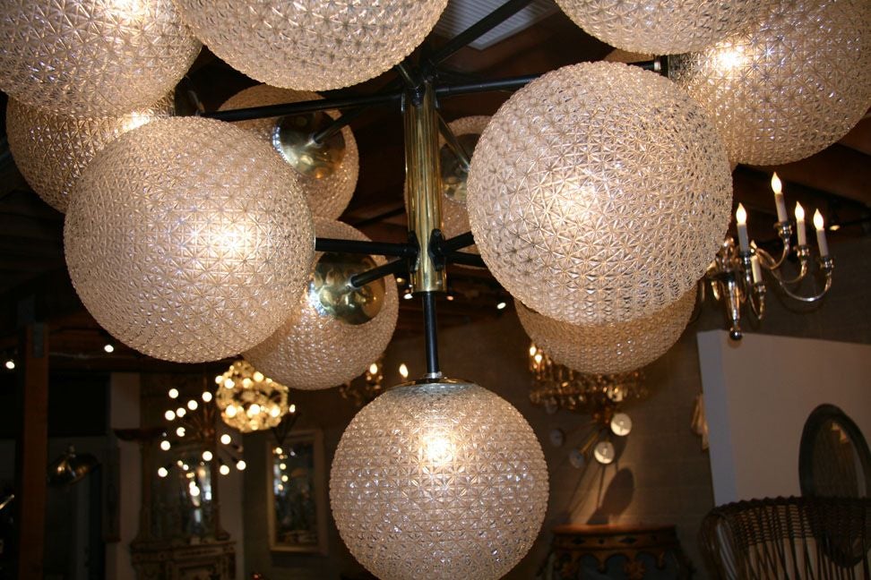 Pair of French Brasserie Chandeliers 1