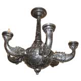 Antique Napoleon III Chinese Period Wood Chandelier