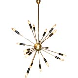 Italian 60
s Brass/Black Lacquer Sputnik Chandelier
