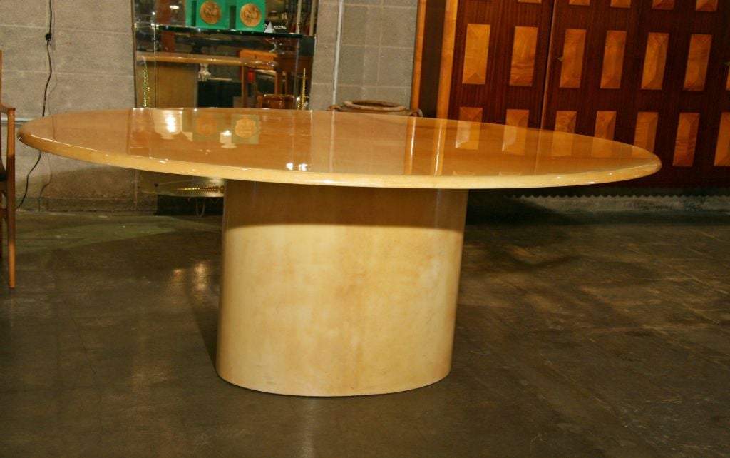 Ochre Parchment Lacquered Dining Table