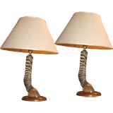 Pair of Vintage Zebra Hoof Lamps