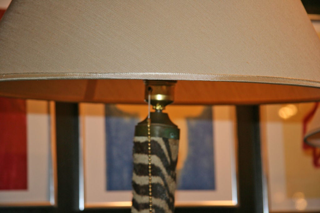 Italian Pair of Vintage Zebra Hoof Lamps