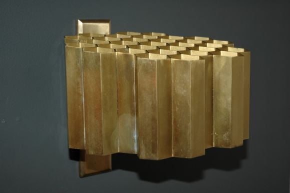 Mid-20th Century Pair of Jules Wabbes Honeycomb Sconces