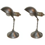 Antique Pair of Industrial Clamp Table Lamps