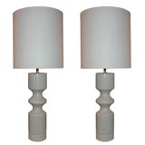 Pair of Oak Table Lamps
