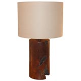 Vintage Burl Wood Table Lamp