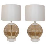 Pair of Glass Globe Lamps