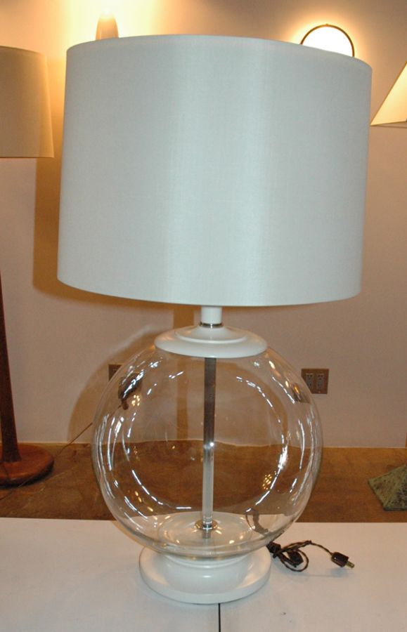 Pair of Glass Globe Lamps