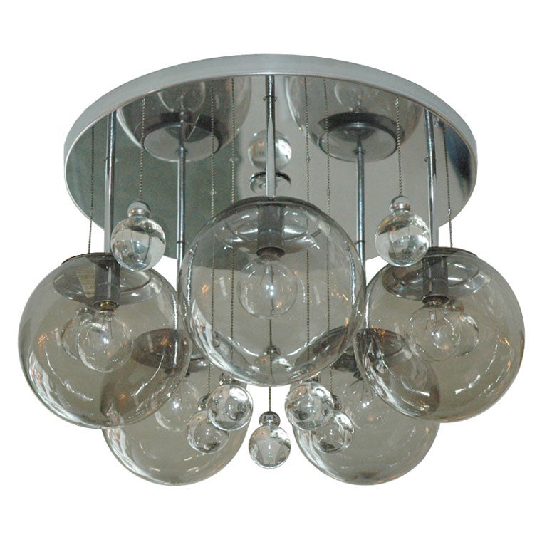 Lightolier Five Globe Ceiling Light