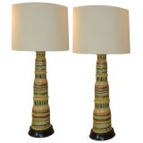 Pair of Raymor Ceramic Lamps
