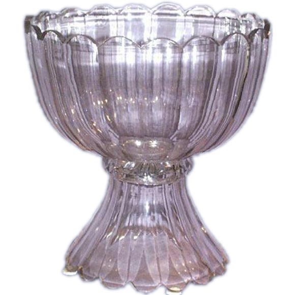 Cut-crystal Punch Bowl on Stand by the Heisey Glass Co. For Sale