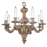Fine French 8-light bronze chandelier with female faces