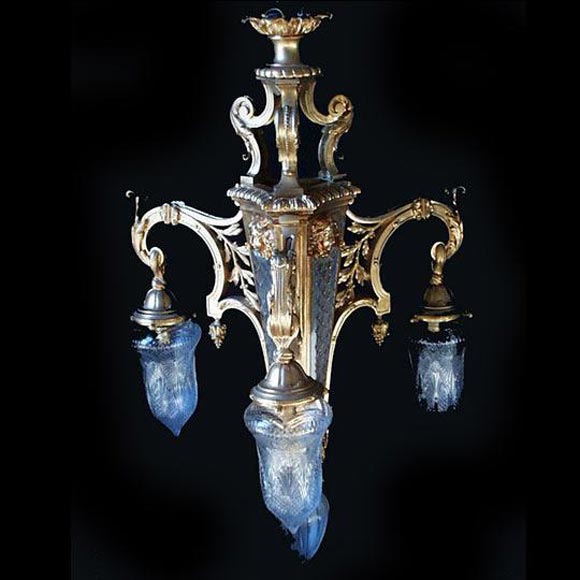 French bronze dore chandelier