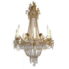 Italian iron and tole Palladian chandelier