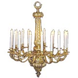 Outstanding French 19th century bronze dore 18-light chandelier