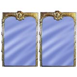 Pair of large French 19th century water gilt mirrors