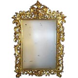 Large Italian 18th century carved and water gilt mirror