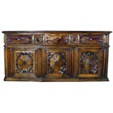 19th Century French carved walnut enfilade
