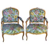 Vintage Pair of French 19th century armchairs