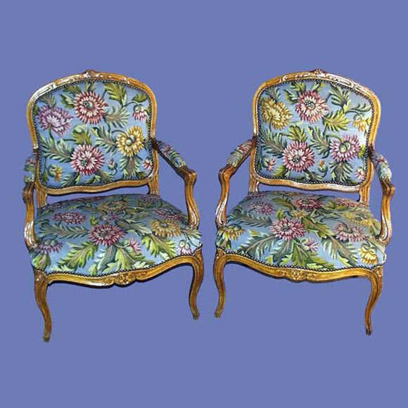 Pair of French 19th century armchairs