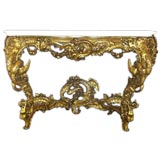 Vintage Extremely fine French early 19th century carved and gilt console
