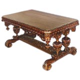 Vintage French 19th century heavily carved table