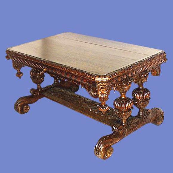 French 19th century heavily carved table