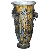 Antique Glazed faience vase