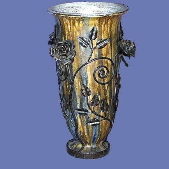 Glazed faience vase