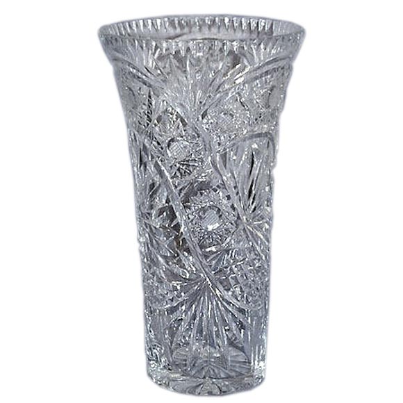 French cut-crystal vase For Sale