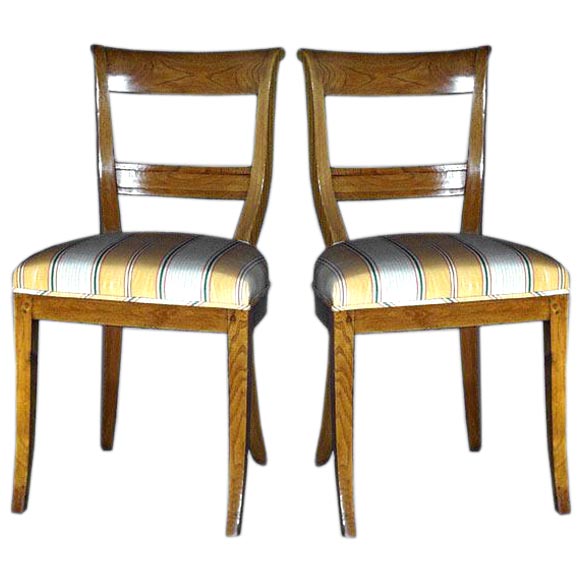 Set of six 19th century Biedermeier dining chairs For Sale