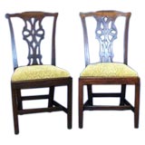 Pair of English 18th century Chippendale mahogany side chairs