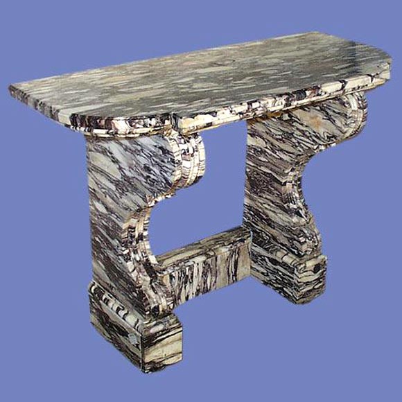 French 19th century Louis XV style thick veined marble console.