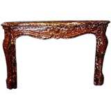 French 19th century Louis XV style Rouge Royal mantel