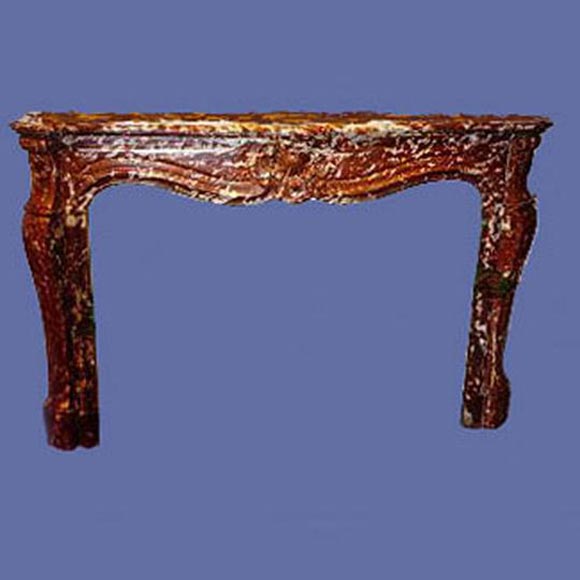 French 19th century Louis XV style Rouge Royal mantel