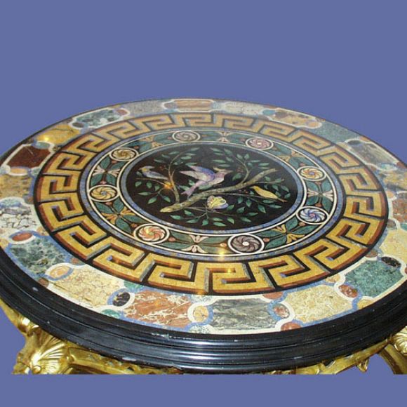 Exceptional 19th century carved and water gilt center table