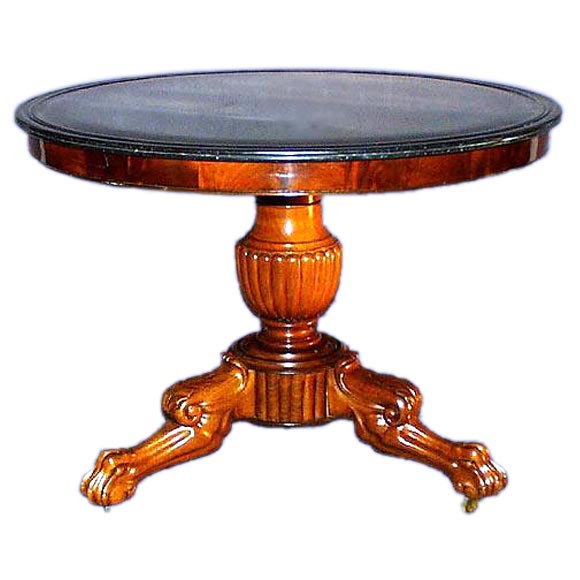 French 19th century flame mahogany Empire style gueridon table For Sale