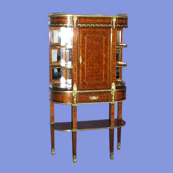 Very fine French 19th century marquetry vitrine
