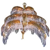Antique Exceptional and rare art-deco palm chandelier